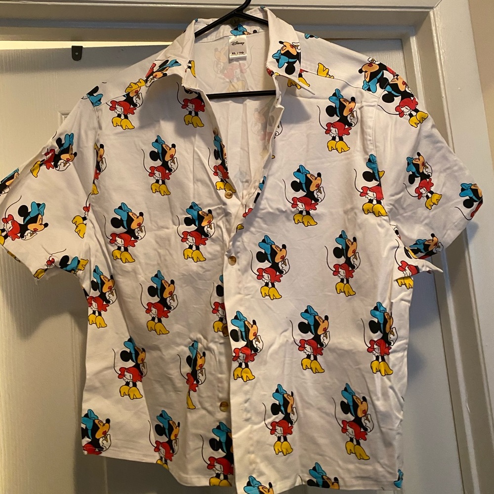 Cakeworthy Minnie Button Up Crop Top Shirt